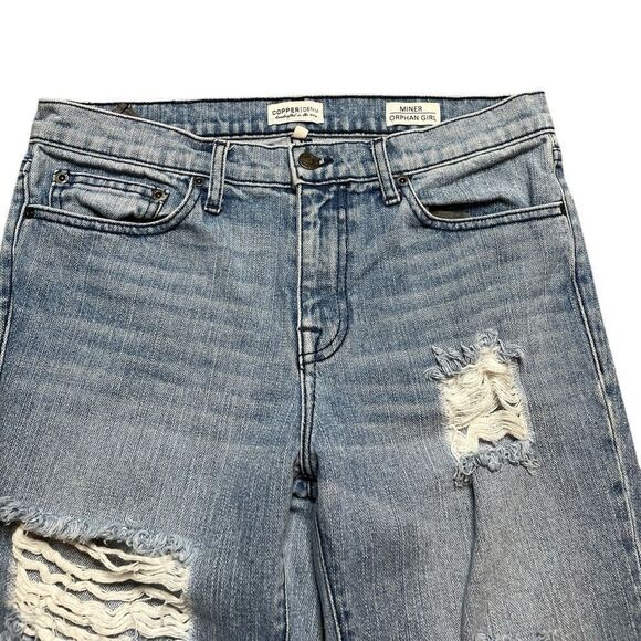 COPPER DENIM Miner Orphan Girl Jeans Distressed Size 27 - Picture 6 of 11